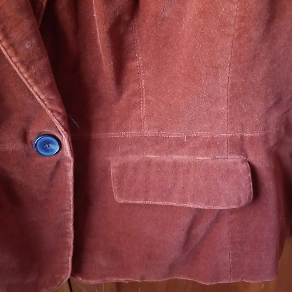 Host Pick Hooray! Talbots rust color velveteen blazer, size 12 WP - Picture 3 of 4